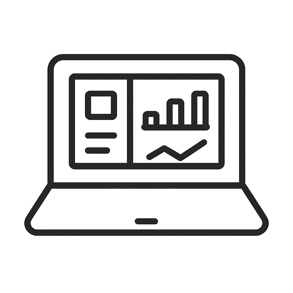 Computer with analytics dashboard